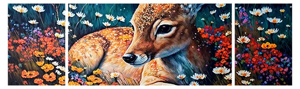 Obraz - Malowany jeleń (170x50 cm)