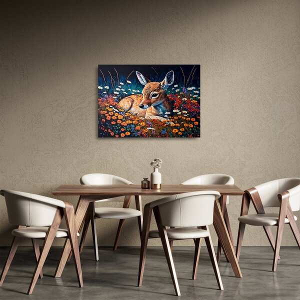 Obraz na szkle - Malowany jeleń (70x50 cm)