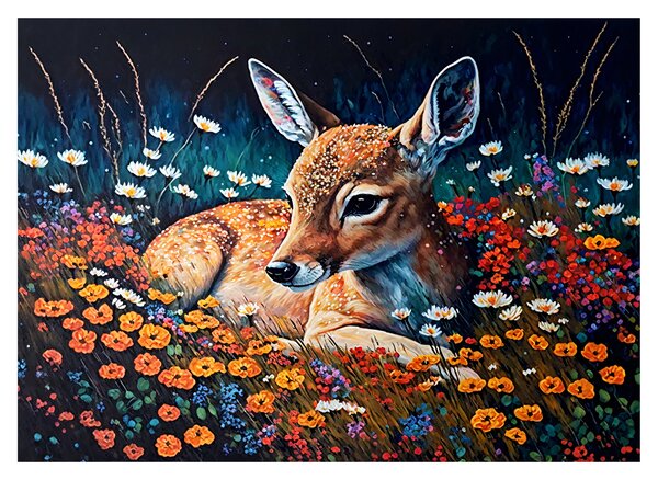 Obraz na szkle - Malowany jeleń (70x50 cm)