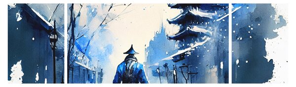 Obraz - Samuraj, akwarela (170x50 cm)