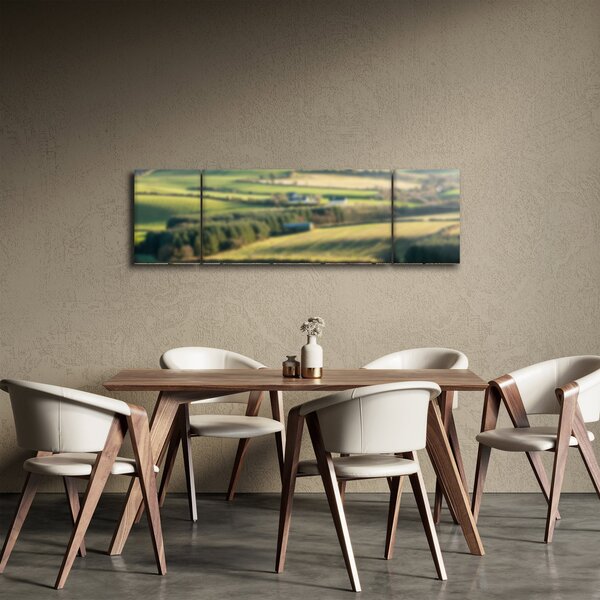 Obraz - Drewniana półka z krajobrazem (170x50 cm)