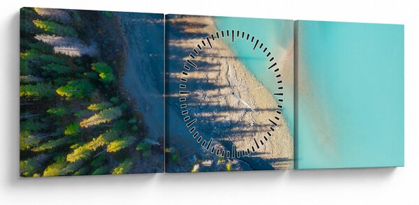 Obraz - Widok na jezioro (z zegarem) (90x30 cm)