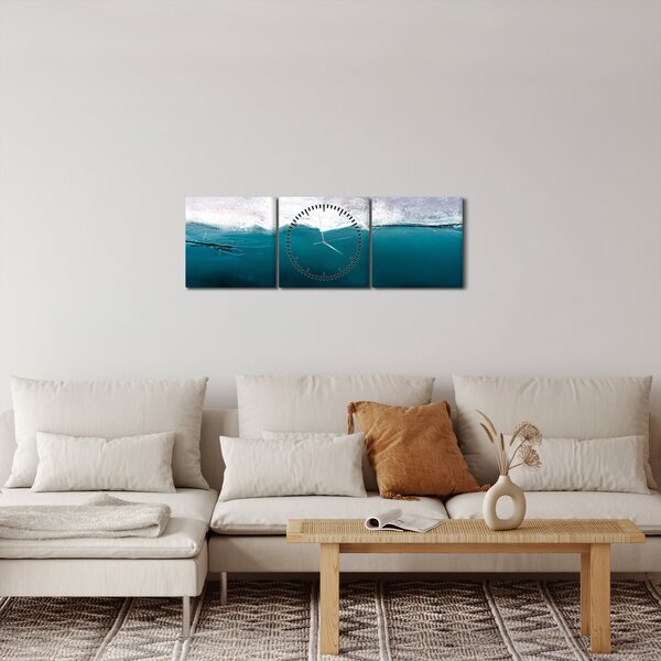 Obraz - Abstrakcja (z zegarem) (90x30 cm)