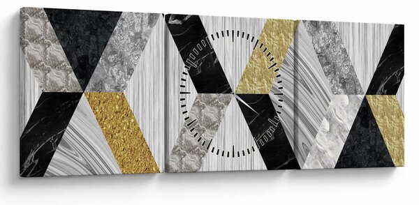 Obraz - Teksturowany wystrój (z zegarem) (90x30 cm)