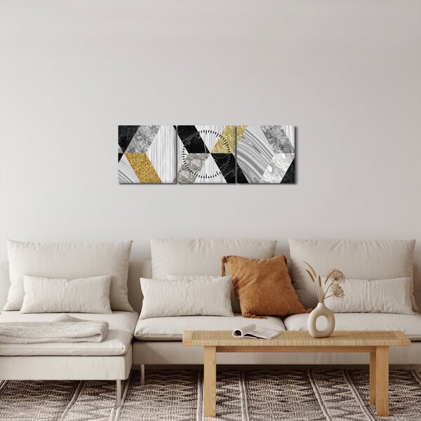 Obraz - Teksturowany wystrój (z zegarem) (90x30 cm)