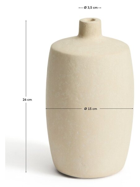 Kremowy wazon z papier mâché (wysokość 26 cm) Mireni – Kave Home