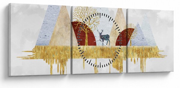 Obraz - Wystrój (z zegarem) (90x30 cm)
