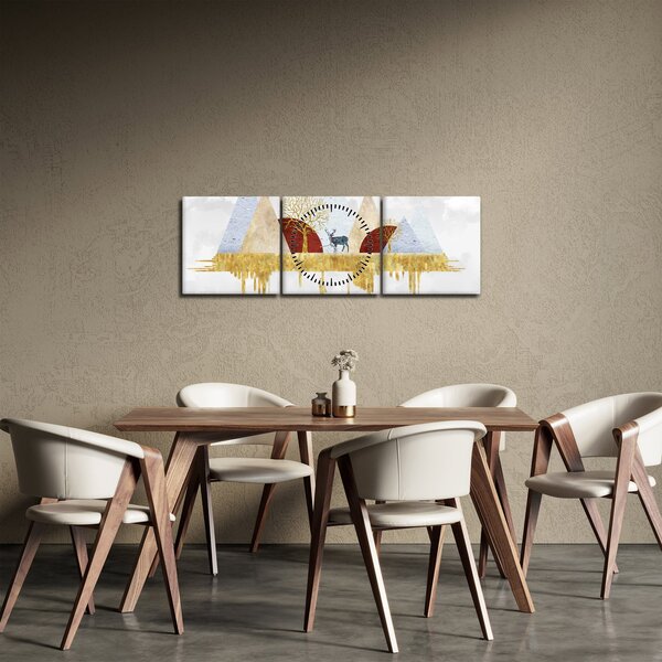 Obraz - Wystrój (z zegarem) (90x30 cm)