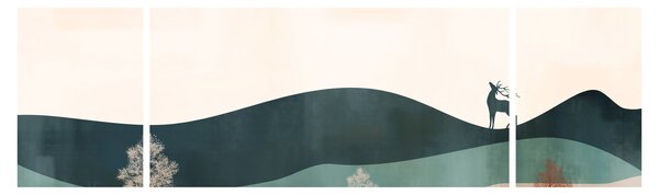 Obraz - Ilustrowany krajobraz (170x50 cm)