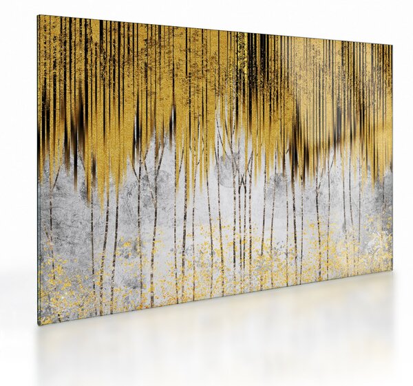 Obraz na szkle - Złote linie (70x50 cm)