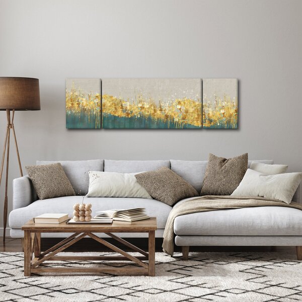 Obraz - Tekstura ze złotą dekoracją (170x50 cm)