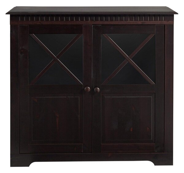 Ciemnobrązowa witryna z litego drewna sosnowego 95x35 cm Lisa – Støraa
