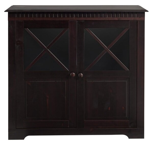 Ciemnobrązowa witryna z litego drewna sosnowego 95x35 cm Lisa – Støraa