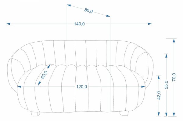 Ciemnobeżowa nowoczesna sofa dwuosobowa do salonu K7-C24