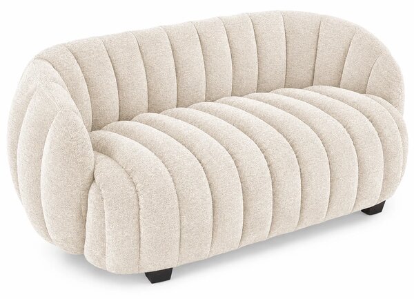 Kremowa miękka sofa dwuosobowa z przeszyciami G3-D76