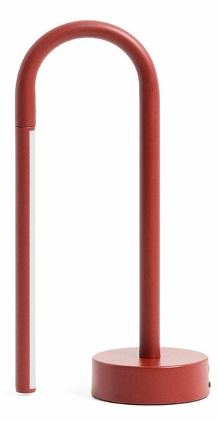 Czerwona metalowa lampa stołowa LED (wysokość 30 cm) Bow – Kave Home