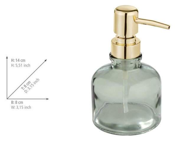 Miętowy szklany dozownik do mydła 200 ml Atessa – Wenko