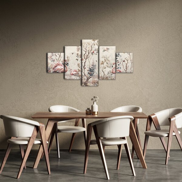 Obraz - Rysunek flamingów (125x70 cm)