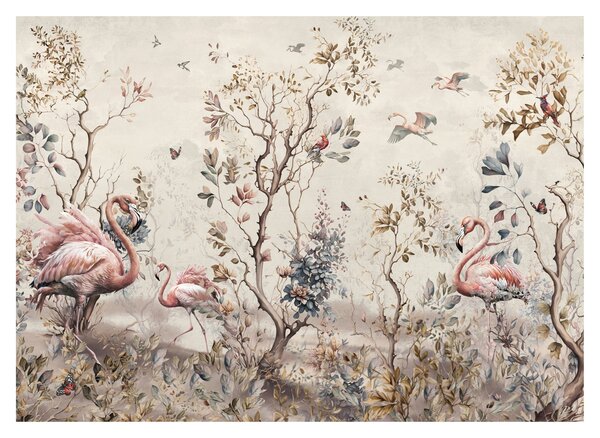 Obraz na szkle - Rysunek flamingów (70x50 cm)
