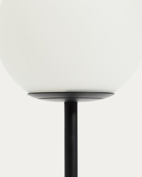 Biała/czarna lampa stołowa ze szklanym kloszem (wysokość 35 cm) Brisia – Kave Home