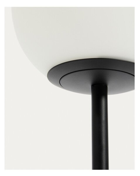 Biała/czarna lampa stołowa ze szklanym kloszem (wysokość 35 cm) Brisia – Kave Home