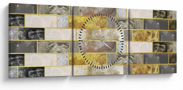 Obraz - Dekoracje z teksturami (z zegarem) (90x30 cm)