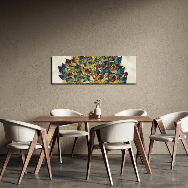 Obraz - Drzewo ozdobne (z zegarem) (90x30 cm)