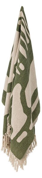Zielony koc z mieszanki bawełny 130x160 cm Dalmine – Bloomingville