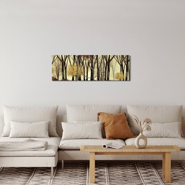 Obraz - Las dekoracyjny (z zegarem) (90x30 cm)