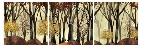 Obraz - Las dekoracyjny (z zegarem) (90x30 cm)