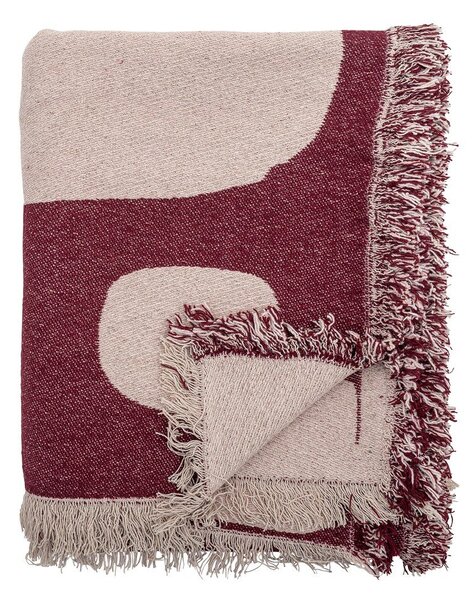 Czerwony koc z mieszanki bawełny 130x160 cm Olica – Bloomingville