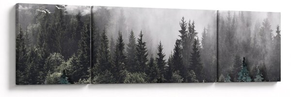 Obraz - Las z ilustrowanymi elementami (170x50 cm)