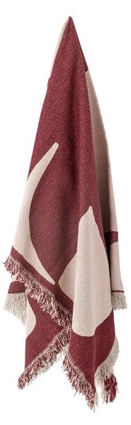 Czerwony koc z mieszanki bawełny 130x160 cm Olica – Bloomingville
