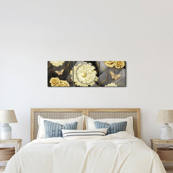 Obraz - Decor II. (z zegarem) (90x30 cm)