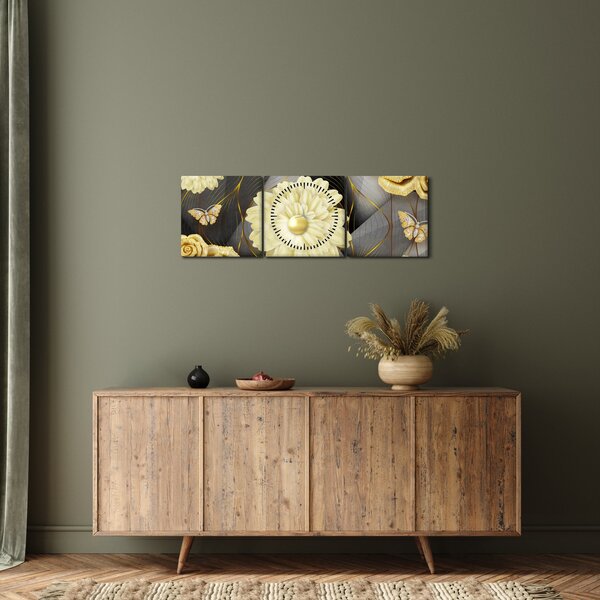 Obraz - Decor II. (z zegarem) (90x30 cm)