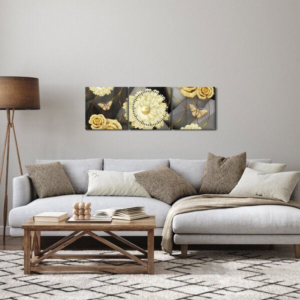 Obraz - Decor II. (z zegarem) (90x30 cm)