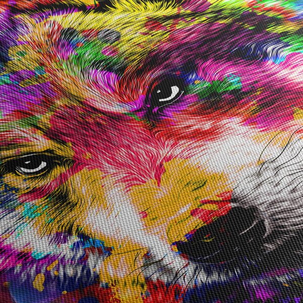 Obraz - Wilk z graffiti (125x70 cm)