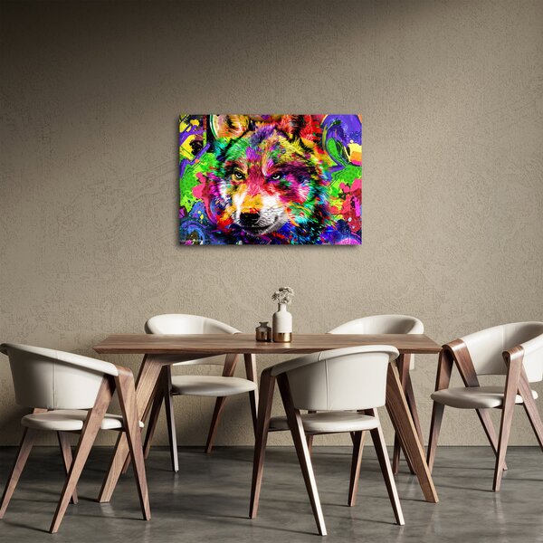 Obraz - Wilk z graffiti (70x50 cm)