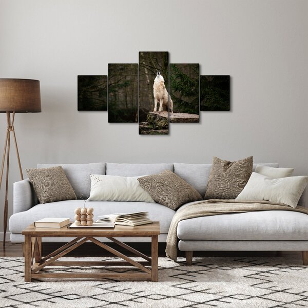 Obraz - Wycie wilka (125x70 cm)