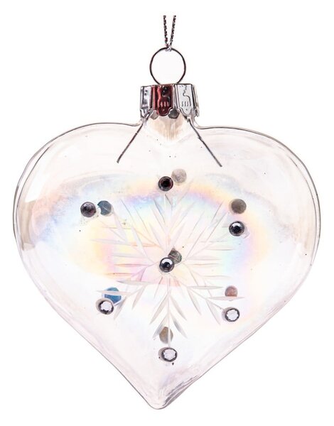 Szklana ozdoba świąteczna 8,5 cm Heart – Dakls