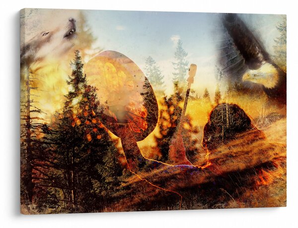 Obraz - Motyw szamana (70x50 cm)