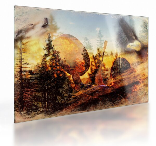 Obraz na szkle - Motyw szamana (70x50 cm)
