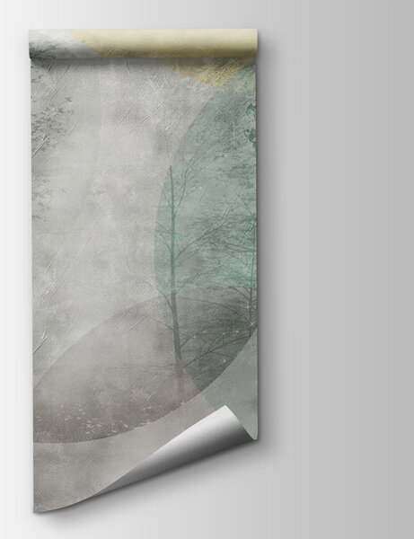 Fototapeta Drzewo i okręgi na ścianie, Fototapety 3d z kwiatami, Popularne Fototapety, u94041 - Tapeko.pl