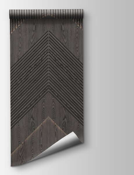 Fototapeta Geometryczne wzory w ciemnym drewnie, Fototapety Drewno, Popularne Fototapety, u98885 - Tapeko.pl