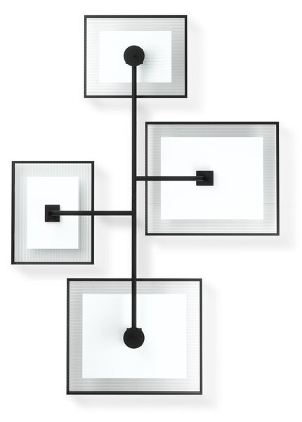 Metalowa/szklana ramka ścienna w kolorze czerni z połyskiem 57x99 cm Flute – Umbra