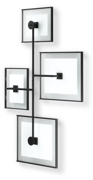 Metalowa/szklana ramka ścienna w kolorze czerni z połyskiem 57x99 cm Flute – Umbra
