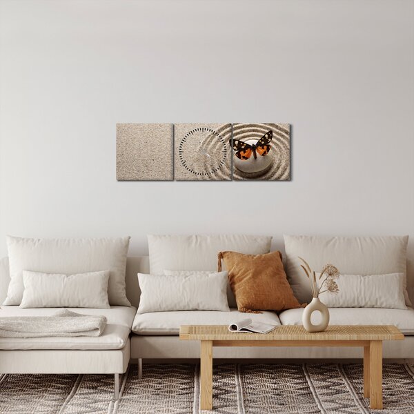 Obraz - Ogród zen (z zegarem) (90x30 cm)