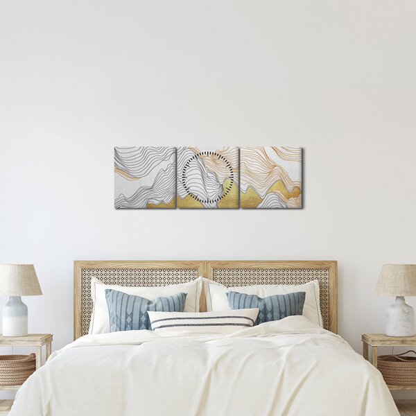 Obraz - Decor III. (z zegarem) (90x30 cm)
