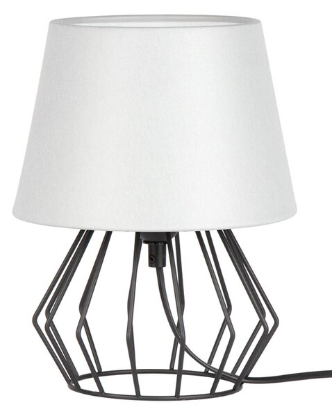 Szaro-czarna lampka stołowa z abażurem - A08-Ceva