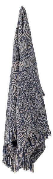 Niebieski koc z mieszanki bawełny 130x160 cm Bresso – Bloomingville